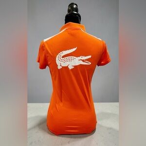 Lacoste Orange Polo Top with White Crocodile Logo